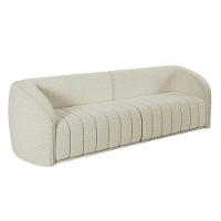 Kit Sofá 04 Lugares Para Sala 252 Cm Com 02 Poltronas Lazio M03 Bouclê Bege Claro - Lyam Decor - 3