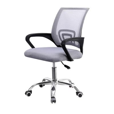 Cadeira de Escritório Cadeira Confortável Ergonômica Tela Mesh Base Cromada Giratória Cinza Reimex