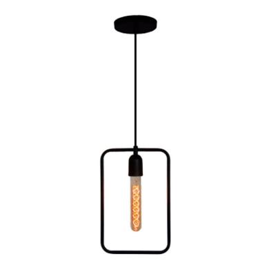 Pendente Lira Retângulo em Alumínio Preto Fosco 20CM Bivolt Caisma