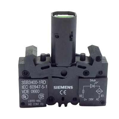 Elemento Soquete 3SB34 00-1RD Atuador Indicador com LED Integrado 230VCA Azul Siemens