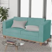 Sofá 2 Lugares Europa Suede Doce Sonho Móveis Cor Azul Tiffany - 6