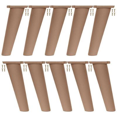 Kit 10 Pé Retrô Mobília Decor para Móveis em Plástico Resistente 15 e 2 cm Instalação Fácil Marrom