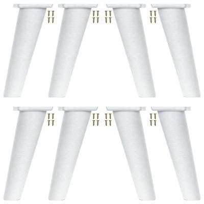 Kit 8 Pé Retrô Mobília Decor Plástico para Móveis Design Cônico Estável 15.2 cm Branco