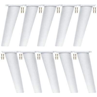 Kit 10 Pé Retrô Mobília Decor Plástico para Móveis Design Cônico Resistente 15 e 2 cm Branco