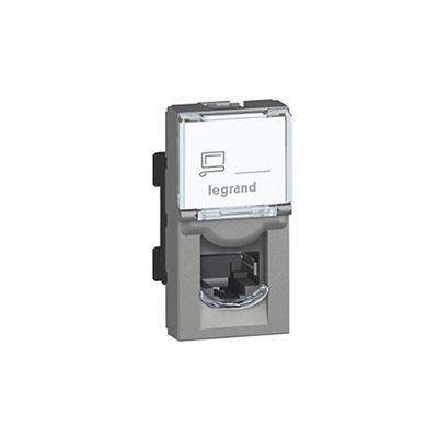 Módulo RJ45 572803B Cat5e 1m Quadrado Magnésio Amadeirado Arteor Rede Bivolt Pial