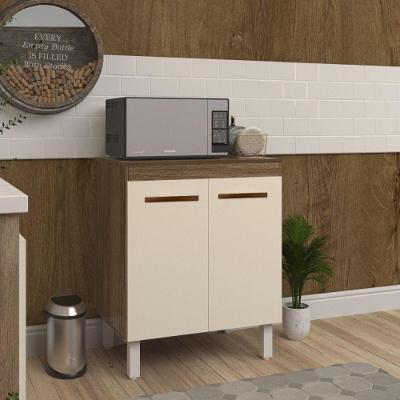 Balcão de Cozinha Julia 2 Portas 1 Prateleira MDP 75cm Off White Mobília Decor