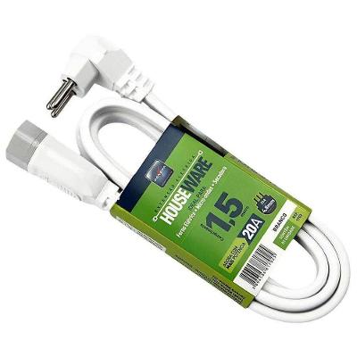 Cordão Prolongador DN1702 Macho e Fêmea 2P+T 3x2,50MM2 20A 250V Branco Daneva
