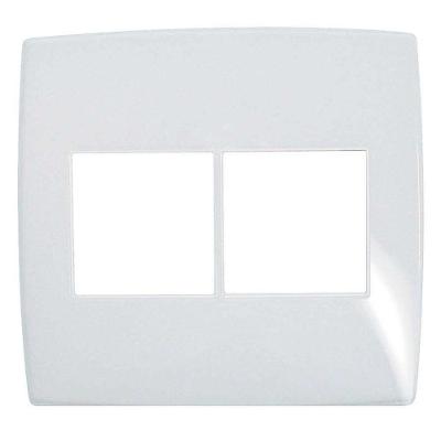 Placa 4x4 2+2 Postos Pialplus Gloss com Design Original Branco Pial