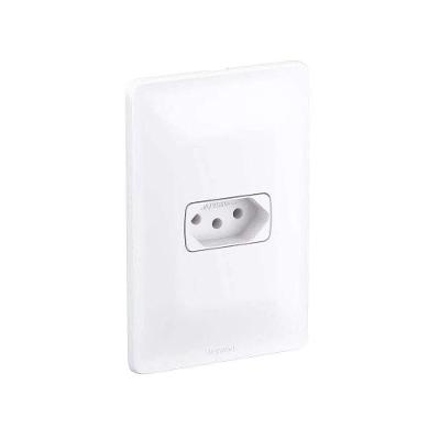 Tomada Zeffia 680110 2P+T 10A 250V Bivolt Embutir com Placa Branco Brilhante Pial