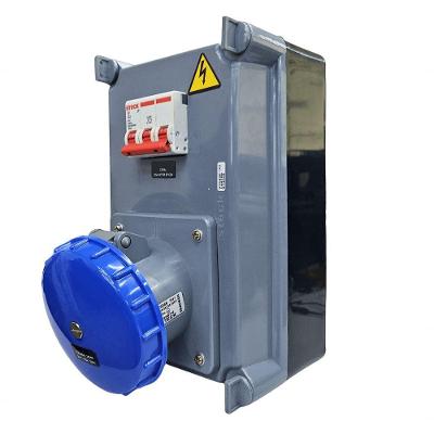 Quadro de Sobrepor com Tomada Industrial e Disjuntor S310110 IP40 Inox Steck 63A 220V