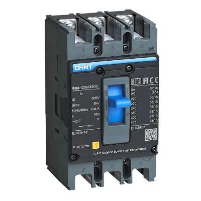 Disjuntor Caixa Moldada Tripolar NXM-125S-3300 com Proteção Bivolt Chint 80A