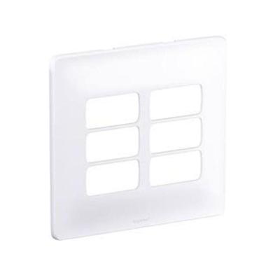 Placa 3+3 Posto Separado 4x4 + Suporte Zeffia Fácil de Montar Branco Pial 680177