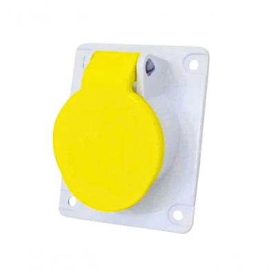 Tomada Industrial S8641am 2P+T 20A 250V IP44 com Tampa Amarela Steck