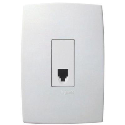 Conjunto 1 Tomada Telefone RJ11 Pial Plus com Bivolt Branca 615111 Pial