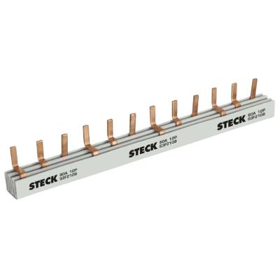 Barramento Trifasico S3F210B 80A 440VAC 12 Polos Montagem Pratica Cinza Steck