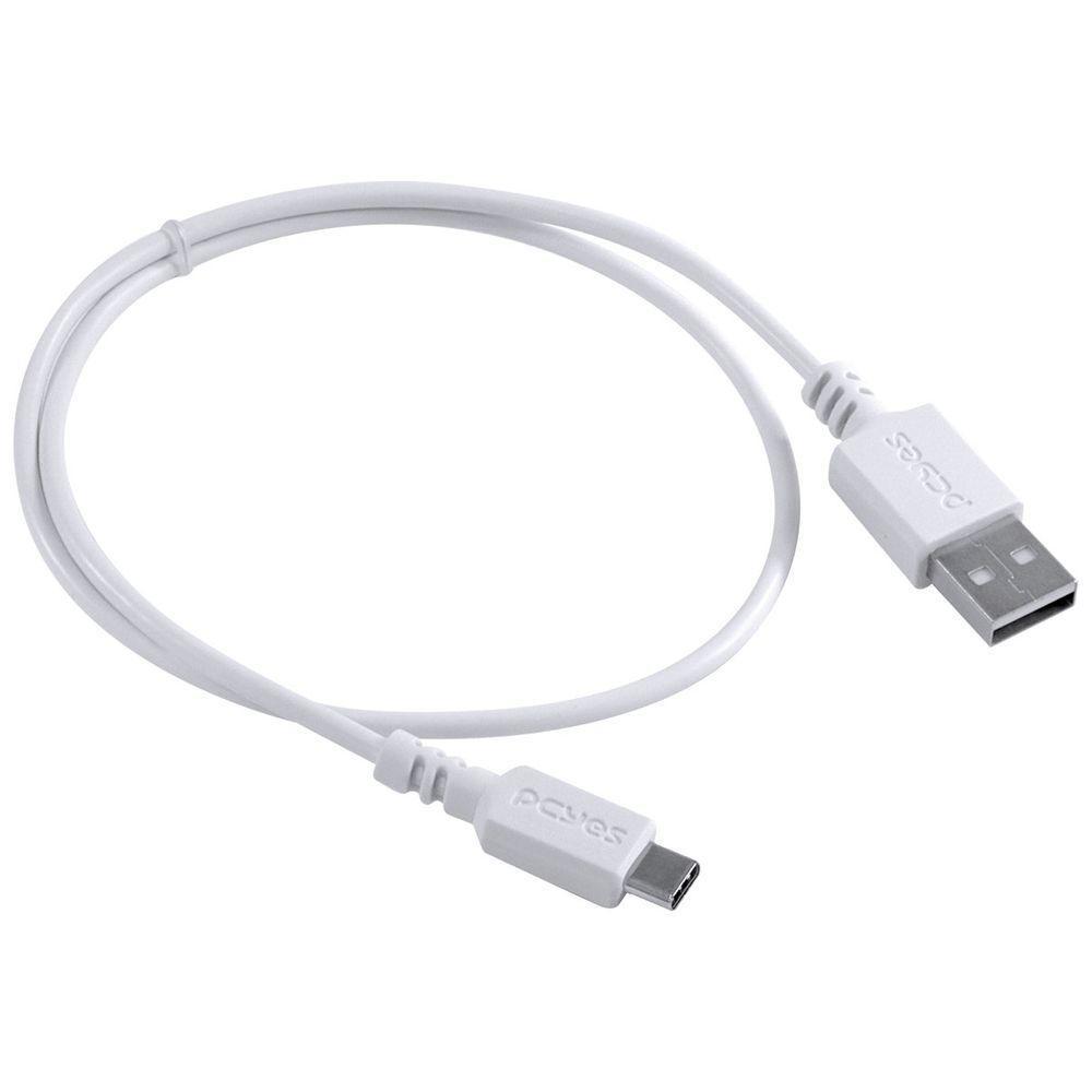Cabo Para Celular Smartphone Usb A 2.0 Para Usb Tipo C 50 Cm Branco - Puacb-05 - 1