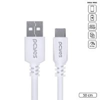 Cabo Para Celular Smartphone Usb A 2.0 Para Usb Tipo C 50 Cm Branco - Puacb-05