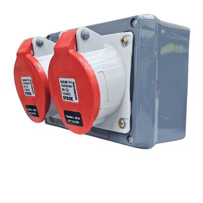Quadro de Sobrepor com Tomadas Industriais S304136 32A 3P+T 380-440V IP44 Cinza Steck