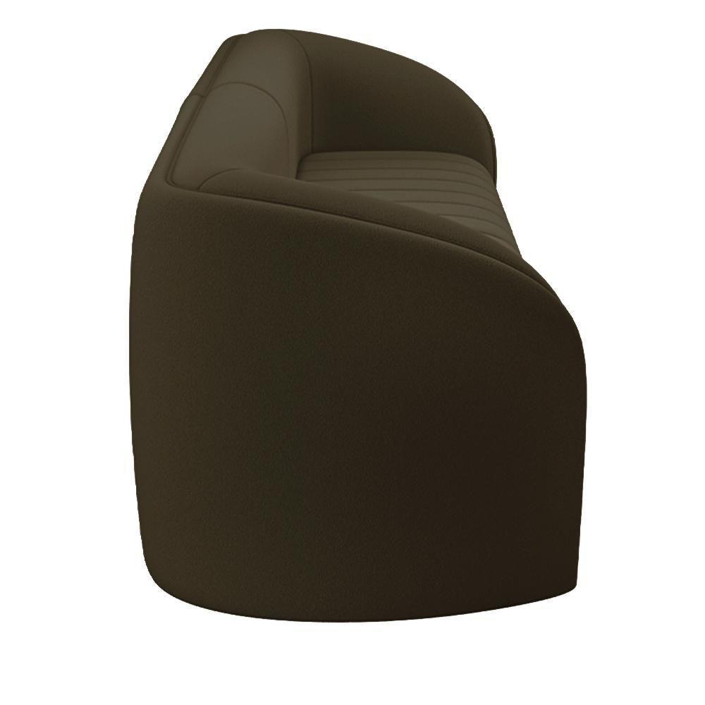 Sofá 05 Lugares Para Sala De Estar 332 Cm Lazio M03 Veludo Marrom - Lyam Decor - 2