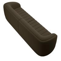 Sofá 05 Lugares Para Sala De Estar 332 Cm Lazio M03 Veludo Marrom - Lyam Decor - 11