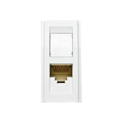 Tomada RJ45 Brava com Módulo Cat5e Design Inovador Branco Soprano 573391