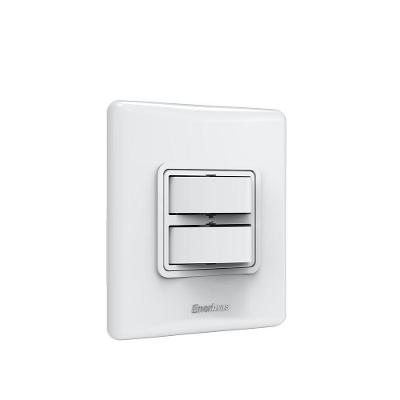 Conjunto 2 Interruptores Simples 307-ES Design Discreto Branco Enerbras
