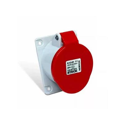 Tomada Industrial N4046 Embutir 16A 3P+T 380-440V IP44 6H Vermelho Steck