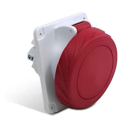 Tomada Industrial Inclinada Embutir 16A 2P+T IP67 QUA3049 Vermelho Steck 380-415V
