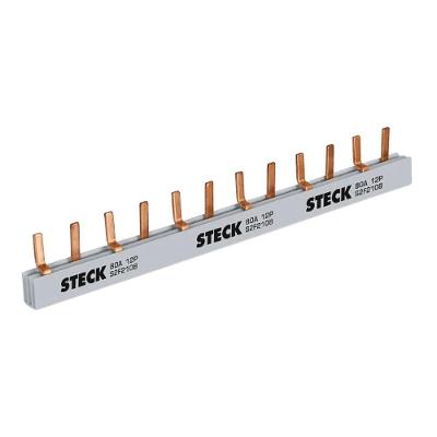 Barramento Bifásico S2F210B 80A 440VAC 12 Polos Cobre Cinza Steck