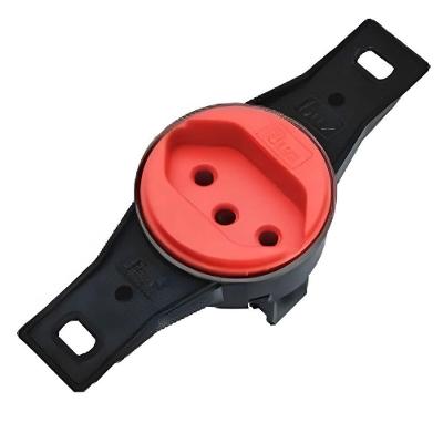 Tomada Redonda Embutir 2P+T Vermelho Building 10A 9891-4 Bivolt