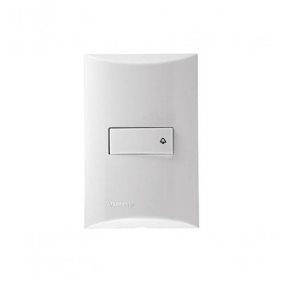 Placa Vertical com Pulsador para Campainha Brava 10A Branco Soprano 551201