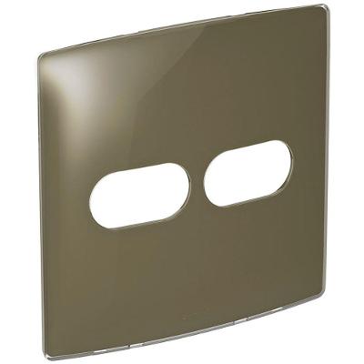 Placa 1+1 Posto 4x4 Malt Gloss Nereya 663415 Cinza Bivolt Pial