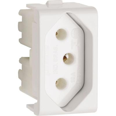 Tomada-saída Decor 2P+T 10A 250V CA com Conexão por Parafuso Branco Schneider Electric