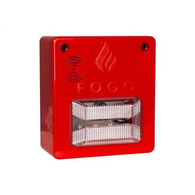 Sinalizador Audiovisual 27707 com Sinalização LED e Efeito Strobo Vermelho Segurimax 12-24V