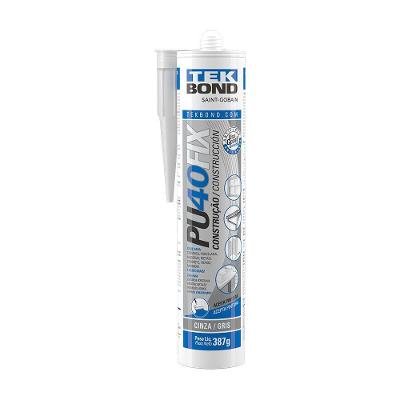 Cola Poliuretano PU40 Fix Construção Cola e Veda Antifungo Cinza 387g Tekbond