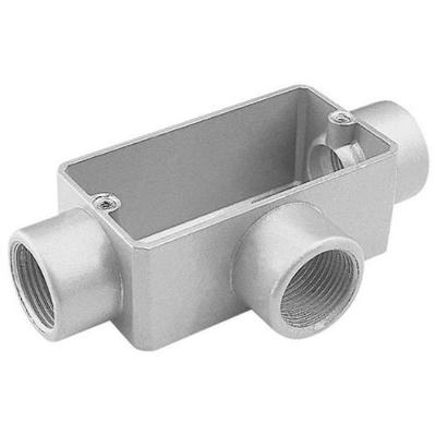 Caixa de Derivacao Conduletzel Tipo T com Rosca BSP 1-2 Polegada Cinza Aluminio Wetzel