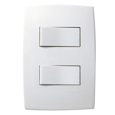 Interruptor 612101 1 Simples e 1 Paralelo com Placa Linha Plus Branco Pial