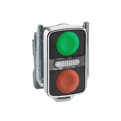Botão Cabeçote ZB4BW7A3740 Duplo Comando Sinalizador Central Inox Schneider Electric