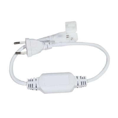 Conector Cabo Força Ref.9376 com Plug Bivolt para Fita 5050 Branco Gaya