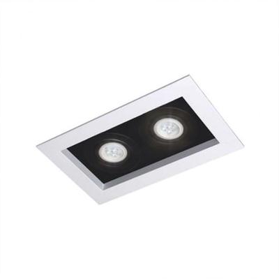 Spot Incandescente Embutir Recuado Duplo Snoow Ref.SN2757 com Miolo Removível Branco Prom