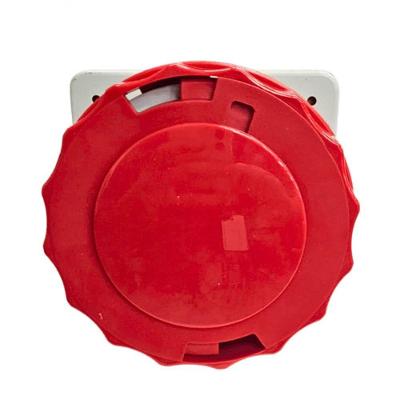 Tomada Industrial Inclinada Embutir 3P+N+T 63A IP67 380-415V QUA5546 Vermelho Steck