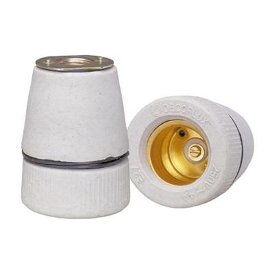 Soquete MT-2233 com Flange E-27 4A 250V Bivolt Branco Decorlux