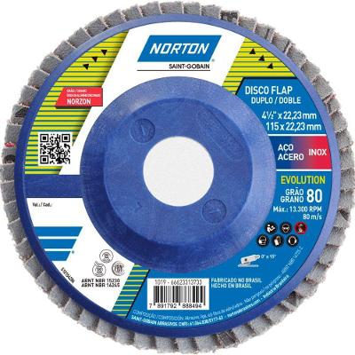 Disco Lixa Flap R822 com Grão Norzon para Desbaste e Acabamento Bivolt Norton