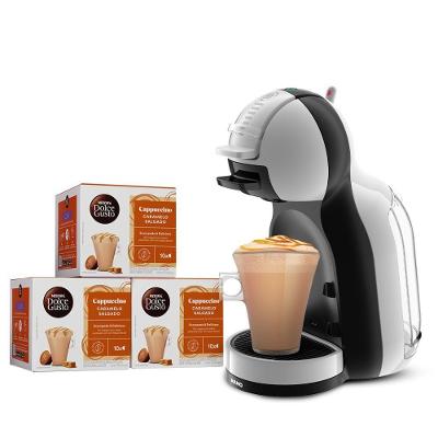 Kit Cafeteira Dolce Gusto Mini Me Cinza e Preta com Caramelo Salgado 30 Unidades 110V