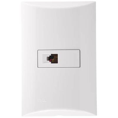 Placa Vertical com Tomada Brava RJ11 4 Fios Design Inovador Branco Soprano 551361