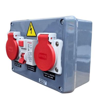 Quadro de Sobrepor com Tomadas e Proteção Elétrica S304102DR 20A 2P+T + IDR 2P 25A IP40 Steck