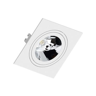 Spot Embutido Face Plana Quadrado para 1 AR111 Branco Save Energy Soquete GU10