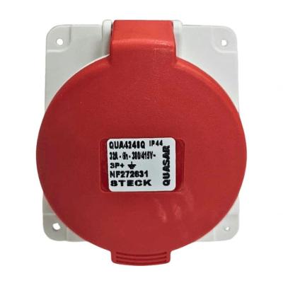Tomada Industrial QUA4246Q Inclinada IP44 380-415V Vermelho Steck