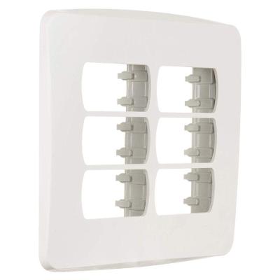 Placa 4x4 para 6 Módulos com Suporte Branco Miluz S3B27560 Schneider