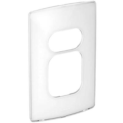Placa de Interruptor e Tomada 663243 2 Postos + 1 Tomada Gloss Branco Pial